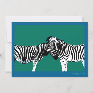 Zwei Zebras Kopf an Kopf Feiertagskarte
