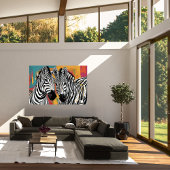 Zwei Zebras Modernes Kunstposter Poster