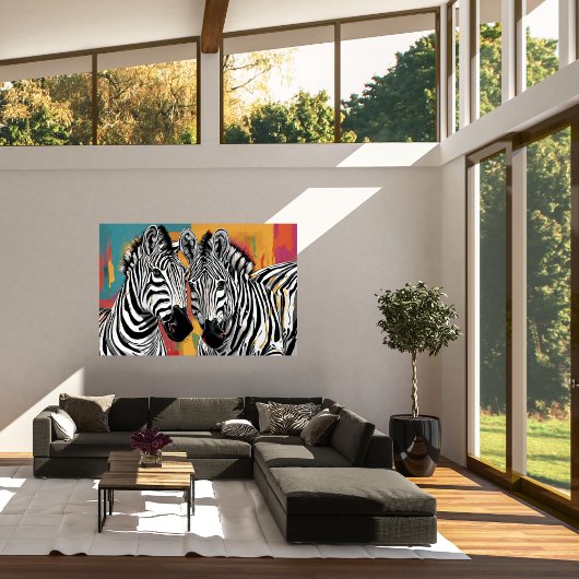 Zwei Zebras Modernes Kunstposter Poster
