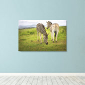 Zwei Zebras, Südafrika Leinwanddruck (Insitu (Holzboden))