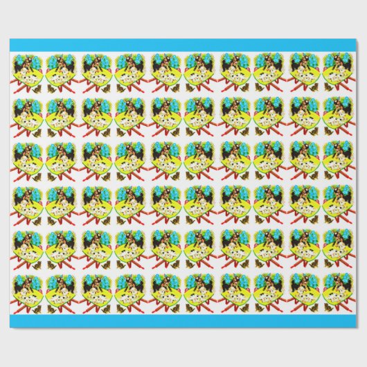 zwei Ziegen ein Kätzchen Geschenkpapier (Flach)