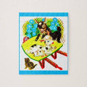 zwei Ziegen ein Kätzchen Puzzle