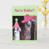 Zwei Ziegen Funny Birthday Karte (Gelbe Blume)