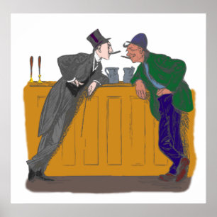 zwei Zigarrenraucher two cigar smokers Poster