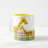 Zwei (zu) Niedliche Giraffen-Tasse Zweifarbige Tasse (Vorderseite Links)