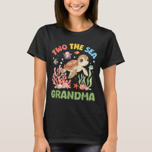Zwei Zum Meer Oma 2. Geburtstag Meeresschildkröte T-Shirt