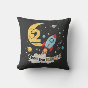 Zwei zum Mond 2. Geburtstag Kissen