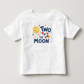 Zwei zum Mond 2. Geburtstagsrakete Cute Space Kleinkind T-shirt