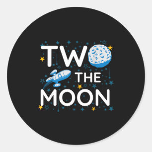 Zwei zum Mond 2. Planeten Liebhaber Geburtstag Wel Runder Aufkleber