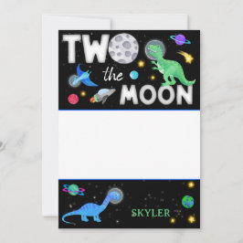 Zwei zum Mond Dinosaurier Astronaut 2. Geburtstag Dankeskarte