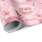 Zwei zum Mond Geburtstag Geschenkpapier (Rolleneckpunkt)