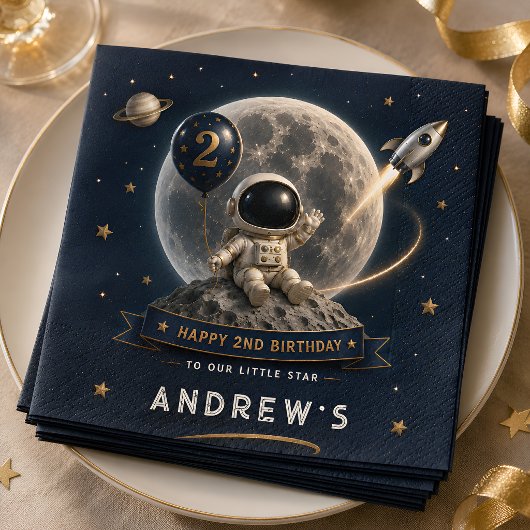 Zwei Zum Mond Geburtstag Serviette