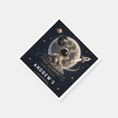 Zwei Zum Mond Geburtstag Serviette (Ecke)