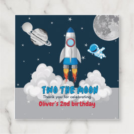 Zwei zum Mond Junge Weltraumrakete 2. Geburtstag  Geschenkanhänger