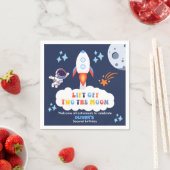 Zwei zum Mond Junge Weltraumrakete startet zum 2. Serviette (Beispiel)