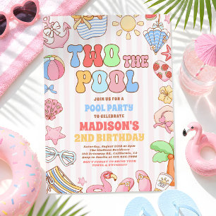 Zwei zum Pool Sommer 2. Geburtstag Poolparty Einladung