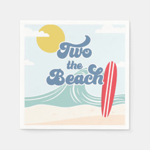 Zwei zum Strand Surfen Strand 2. Geburtstag Serviette