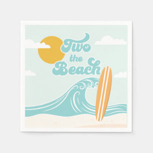 Zwei zum Strand Surfen Strand 2. Geburtstag Serviette