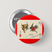 Zwei zusammenstoßendes Tengu. Der Button (Vorne & Hinten)
