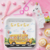 Zwei zwei Schulbusplätze Pappteller (Party)