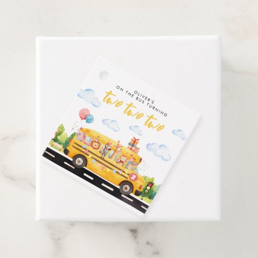 Zwei zwei Schulbusse Geschenkanhänger (Beispiel)