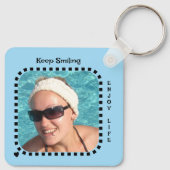 Zwei zweiseitige Fotos heißen sonnenblau Schlüsselanhänger (Rückseite)