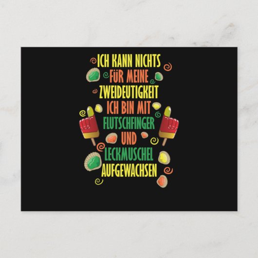 zweideutige Sprüche / Flutschfinger und Leckmusche Postkarte (Vorderseite)
