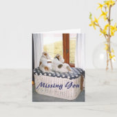 ZweidrahtFoxterrier im Fenster Karte (Gelbe Blume)