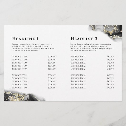 Zweifach-Broschüre für die Gestaltung von schwarze (Rückseite)