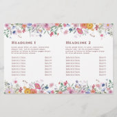 Zweifach-Broschüre für frische Wildblumen (Rückseite)