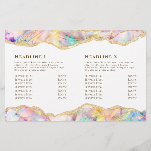 Zweifach-Broschüre für Opal-Design (Rückseite)