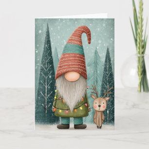 Zweifach gefaltete Weihnachtskarte 5x7 Gnom Karte