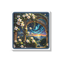 Zweifache Blüten durch die Arch-Gartenmauer