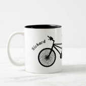 Zweifache Namen für schwarz-weiß Tandem-Fahrrad Zweifarbige Tasse (Links)