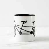 Zweifache Namen für schwarz-weiß Tandem-Fahrrad Zweifarbige Tasse (Mittel)