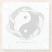 Zweifache Serpente (weiß/schwarz) Glasuntersetzer (Rückseite)