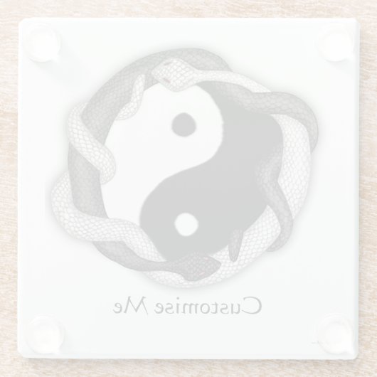 Zweifache Serpente (weiß/schwarz) Glasuntersetzer (Rückseite)