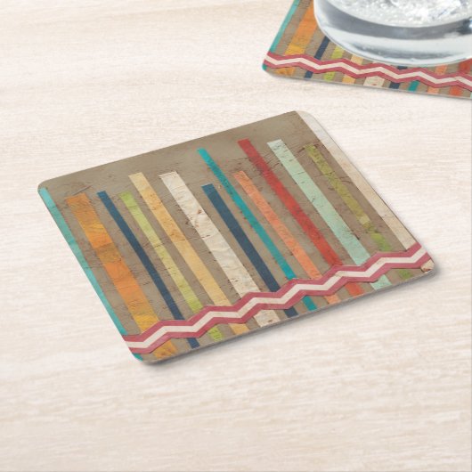 Zweifachzäune II Rechteckiger Pappuntersetzer (angewinkelt)