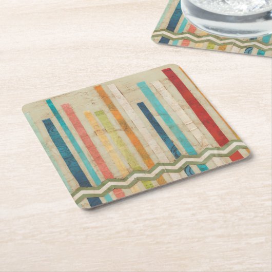 Zweifachzäune IV Rechteckiger Pappuntersetzer (angewinkelt)