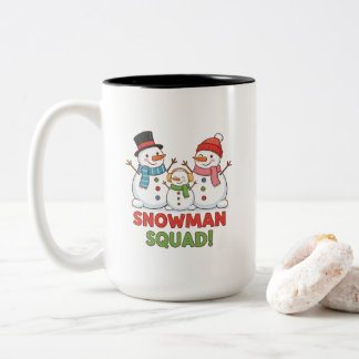 Zweifarben-Tasse, 15 oz Schneemann-Familie Zweifarbige Tasse