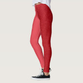 Zweifarbig rote maßgeschneiderte Leggings – revers (Links)