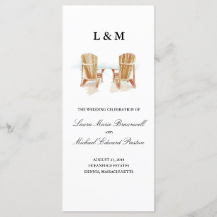Zweifarbige Adirondack-Stühle Zeremonie Programm