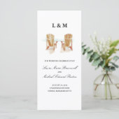 Zweifarbige Adirondack-Stühle | Zeremonie Programm (Stehend Vorderseite)