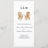 Zweifarbige Adirondack-Stühle | Zeremonie Programm (Vorderseite)