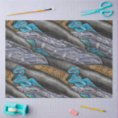 Zweifarbige blau, schwarz und gelb-braun Reptilien Seidenpapier (Basteln)