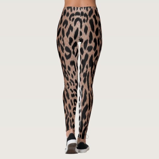 Zweifarbige Cheetah Leopard Print Leggings (Rückseite)