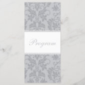 Zweifarbige Gray Damask Hochzeitsprogramme Programm (Rückseite)