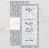 Zweifarbige Gray Damask Hochzeitsprogramme Programm (Vorne/Hinten)