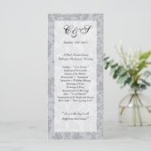 Zweifarbige Gray Damask Hochzeitsprogramme Programm (Stehend Vorderseite)