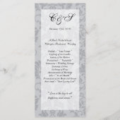Zweifarbige Gray Damask Hochzeitsprogramme Programm (Vorderseite)